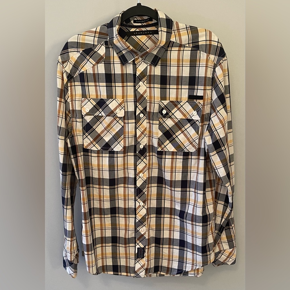 Sean John XL yellow flannel shirt